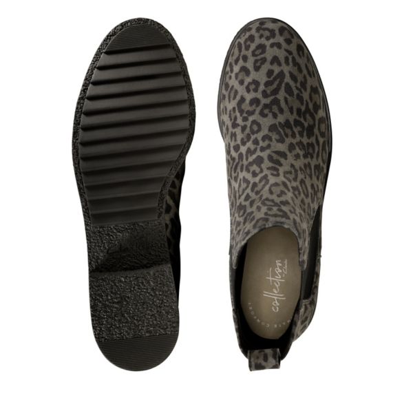 Clarks Womens Griffin Plaza Chelsea Boots Leopard | UK-8427619